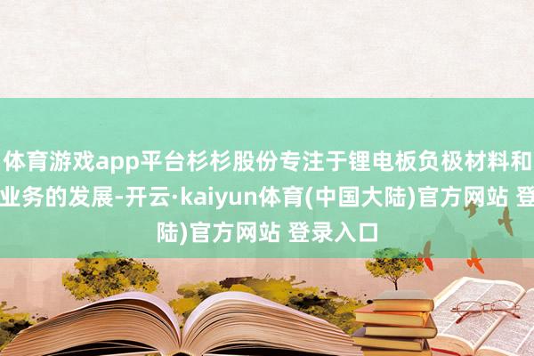 体育游戏app平台杉杉股份专注于锂电板负极材料和偏光片业务的发展-开云·kaiyun体育(中国大陆)官方网站 登录入口